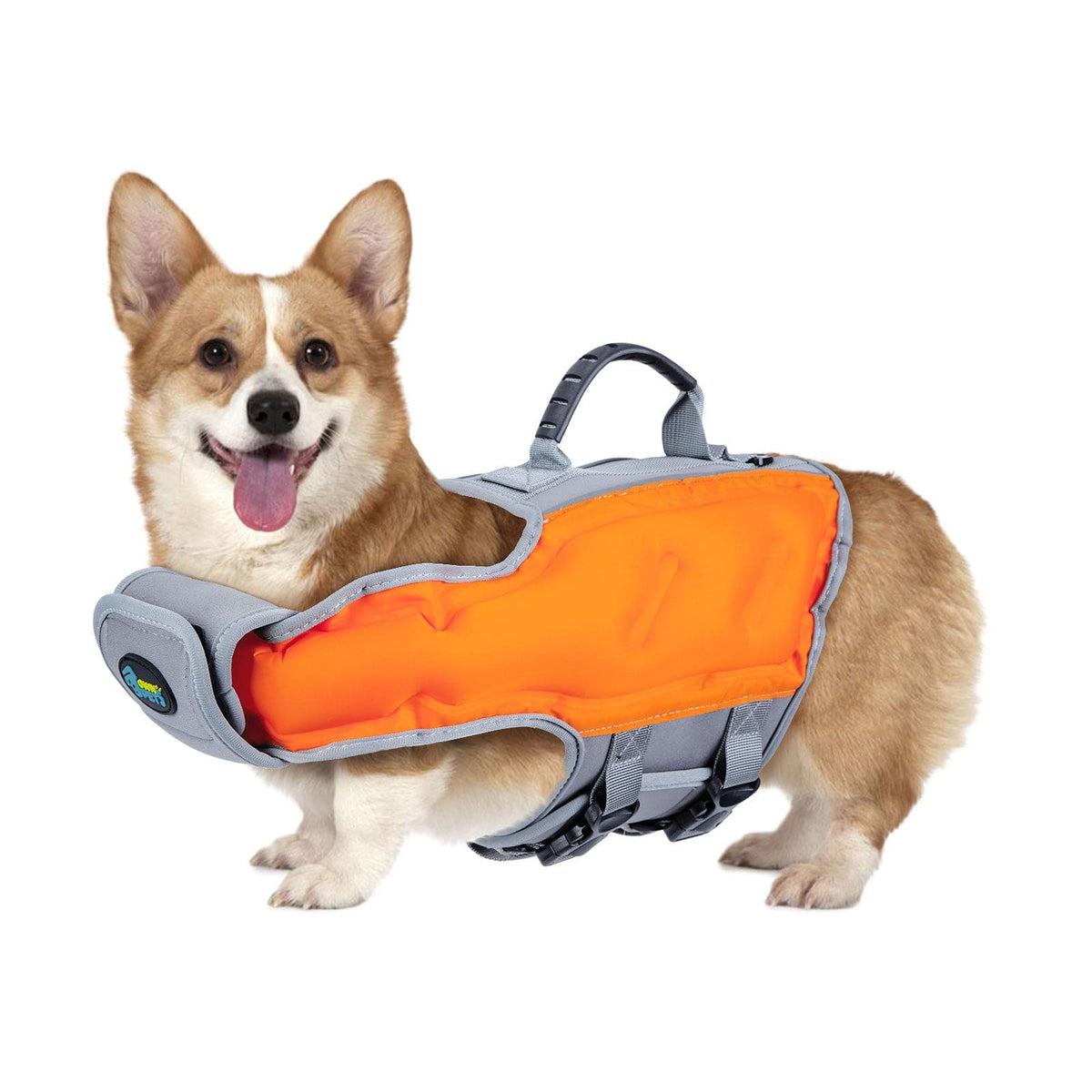 Ownpets - Inflatable Dog Life Jacket with Reflective Strips, Size L - Orange