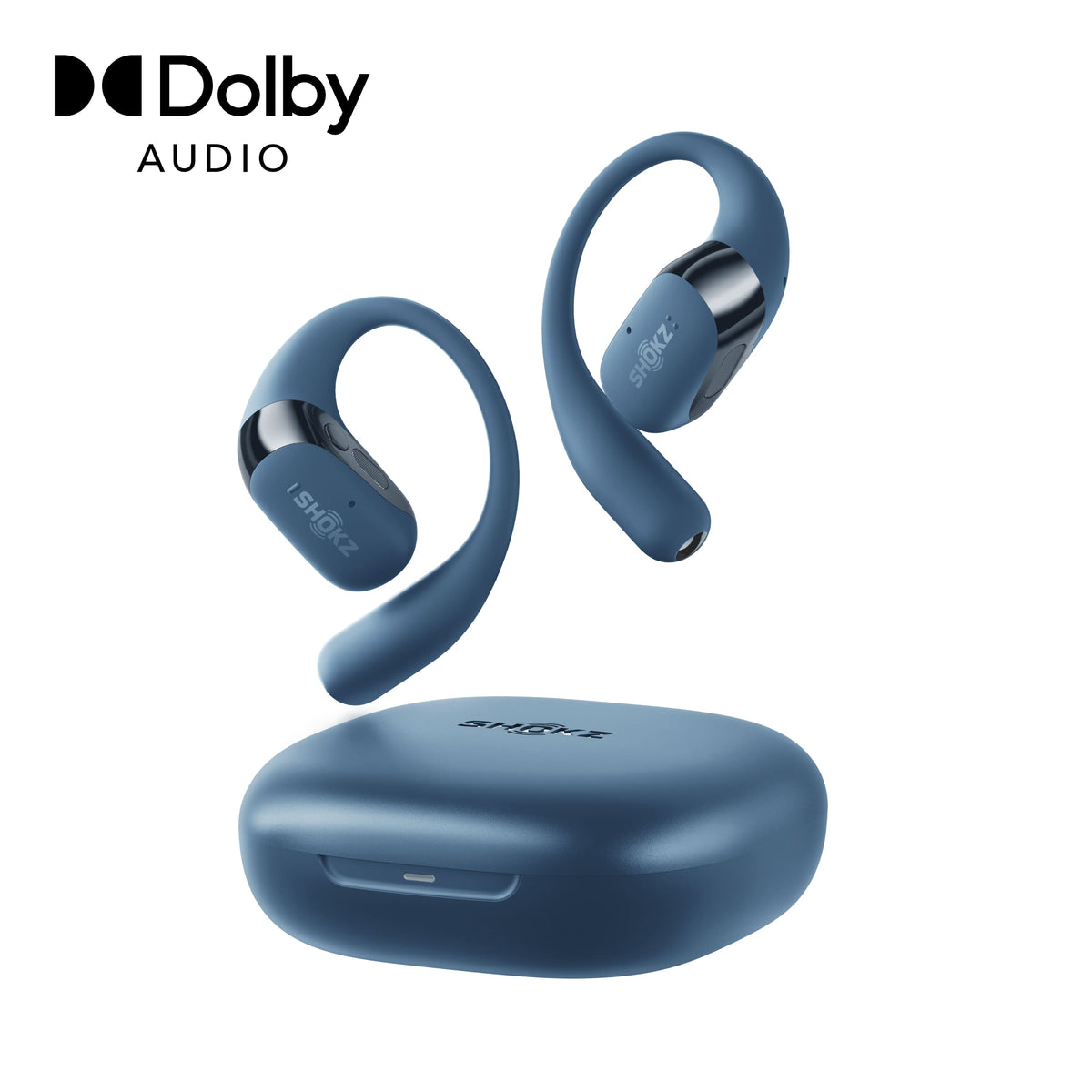 Shokz - OpenFit 2+ Open-Ear True Wireless Bluetooth Earbuds - Stone Blue