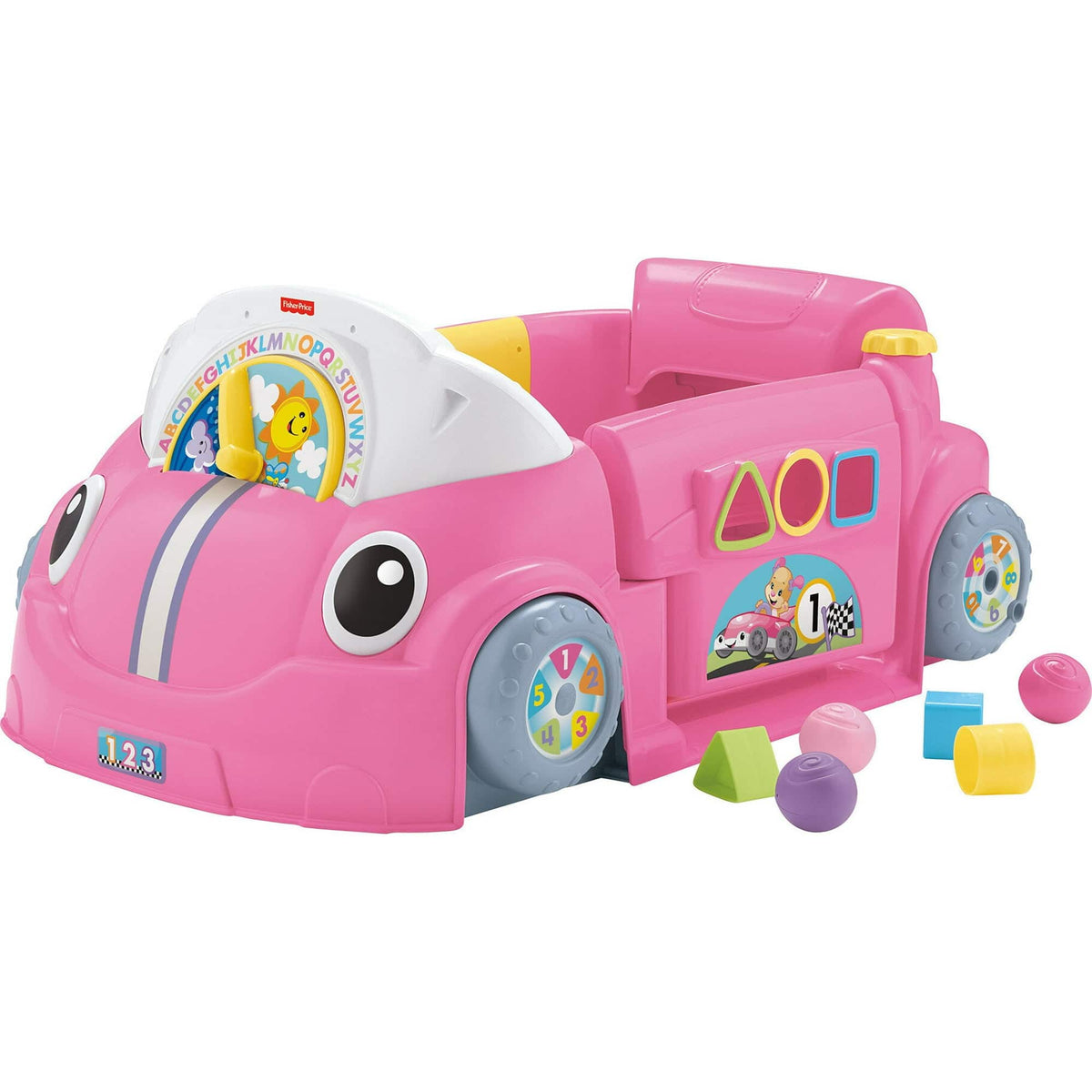 Fisher-Price - Laugh & Learn Crawl Around Car, Electronic Learning Toy Activity Center for Baby, Pink