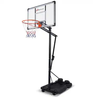 GOPLUS - 10 FT Portable Basketball Hoop with Shock Absorbent Rim, Fillable Base for Adults