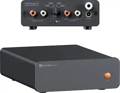 Fosi Audio - Box X5 Phono Preamplifier for MM and MC cartridges with 4-level gain adjustment and RIAA equalization accuracy