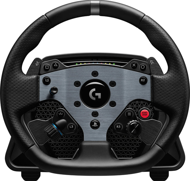 The text on the image reads:

x O F L2 G R2 START STOP L3 R3

The correct grouping and correction of the text would be:

x O F L2 G R2 START STOP L3 R3

This is a list of buttons on a steering wheel, which include the following:

1. x - This button is typically used to change the view in a racing game or to adjust the camera angle.
2. O - This button is usually used to change the racing line or to adjust the car's position on the track.
3. F - This button is typically used to change the car's gear or to adj