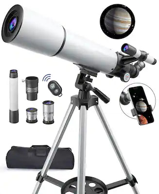 Sugift - 80mm Aperture 500mm Portable Astronomical Refracting Telescope with 20-150X Magnification