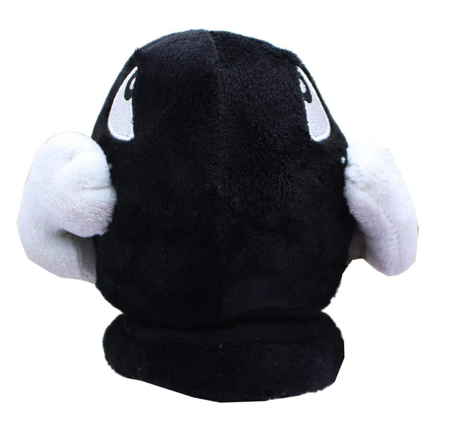 Front. Basic Fun - Super Mario Bros 8 Inch Villains Plush | Bullet Bill - Black.