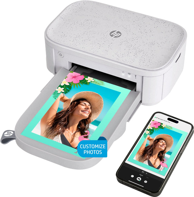 The text on the image reads "hp customize photos."