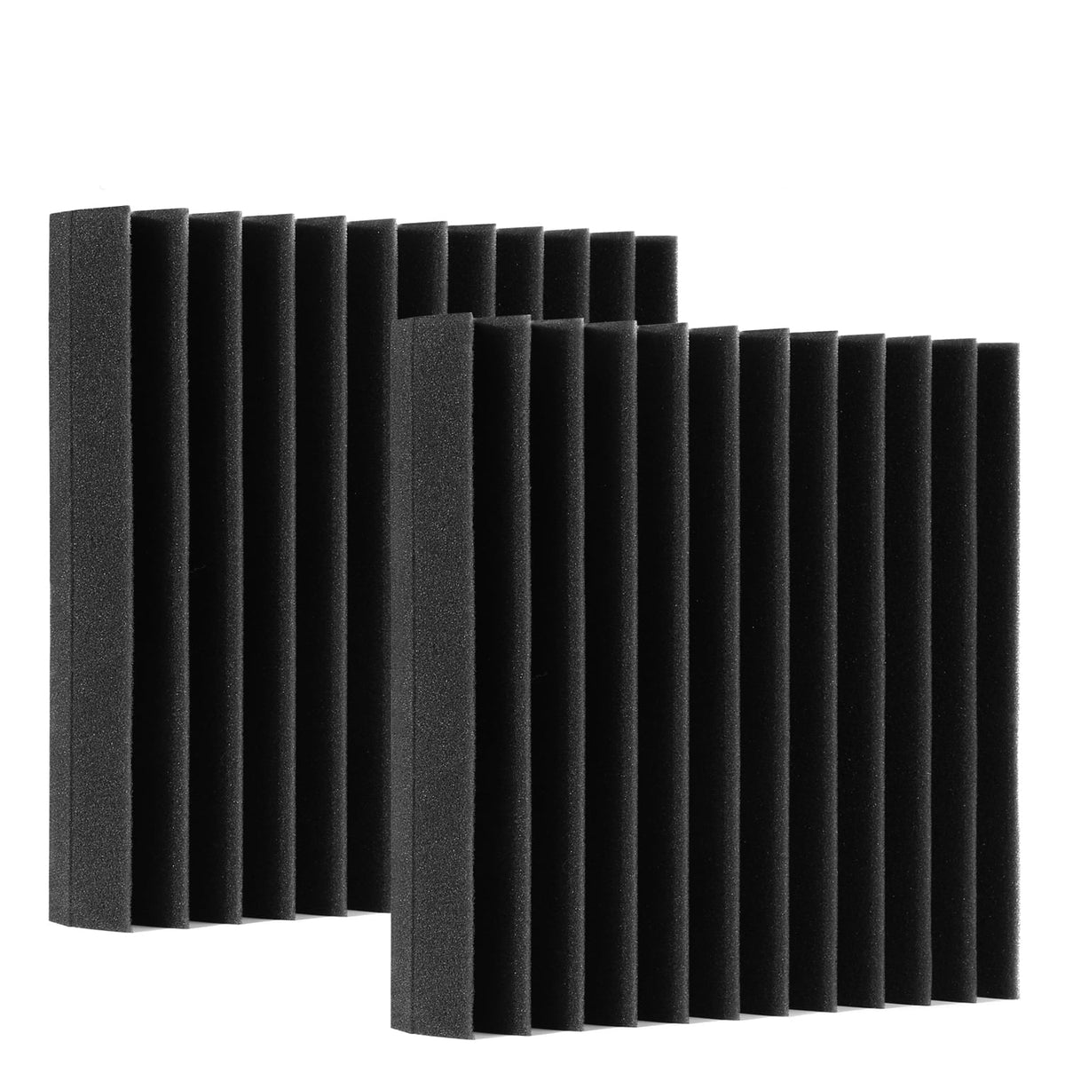 AGPtek - 12 Packs Acoustic Foam Panels for Recording Studio TV Room Office - Black