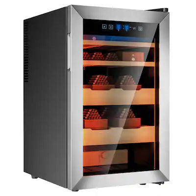 KingChii - 70L Cigar Humidor Cabinet, 500-Cigar Electric Cooler with Temp & Humidity Control