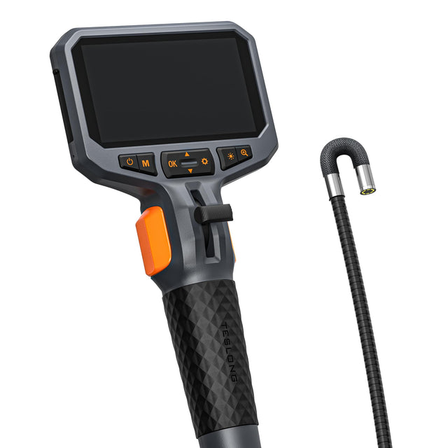 Front. Teslong - TD450s 2-Way Articulating 8.5mm (0.33") Single  Lens Inspection Camera 5ft (1.5M) w/ 4.5inch Screen - Black / Metallic Grey / Orange.