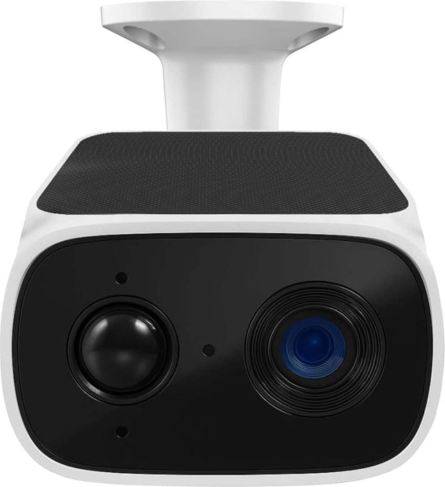 Front. Swann - EVO Solar 2K Outdoor Wi-Fi Security Camera, Motion Detect, Night Vision, 2-Way Talk, Local Storage, 16GB Card - White.