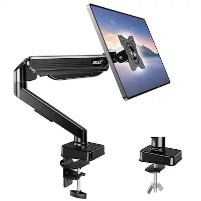 Acer - Single Monitor Mount, Fully Adjustable Monitor Arm Fits 17 to 34 Inch Screens, Gas Spring VESA Mount with C-Clamp