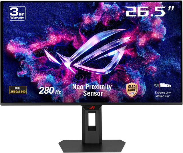 3 Year Warranty

26.5" QHD 2560x1440 280 Hz

Neo Proximity Sensor

OLED CARE PRO

Extreme Low Motion Blur