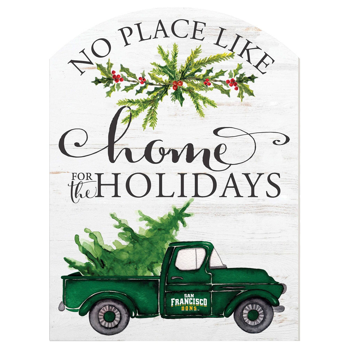 Jardine - San Francisco Dons 16'' x 22'' Holiday Marquee Sign - White