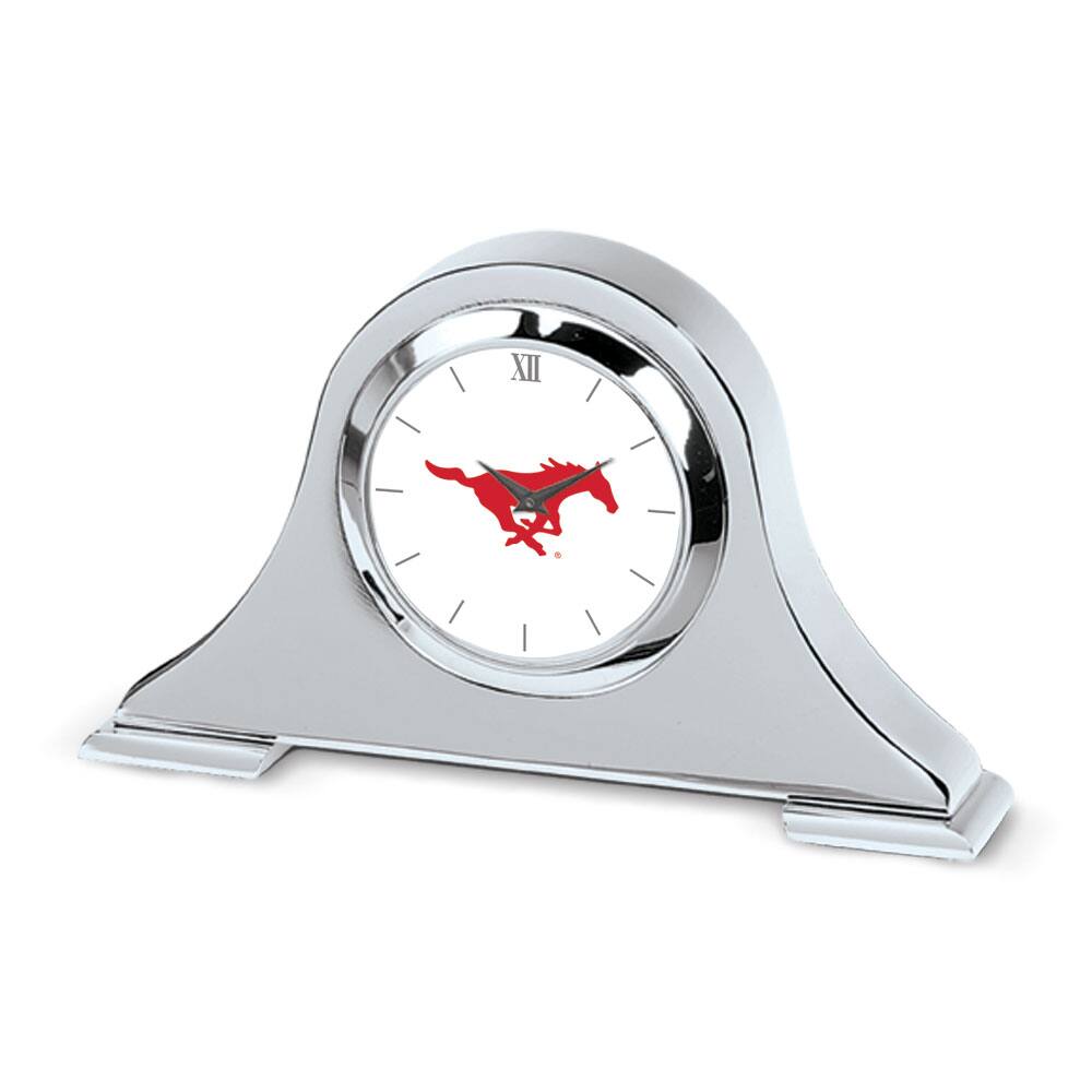 Jardine - SMU Mustangs Primary Team Logo Napoleon Desk Clock - Silver