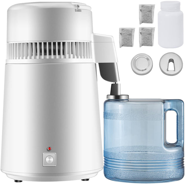 Front. VEVOR - Pure Water Distiller 750W, Purifier Filter Fully Upgraded with Handle 1.1 Gal /4L, BPA Free Container.