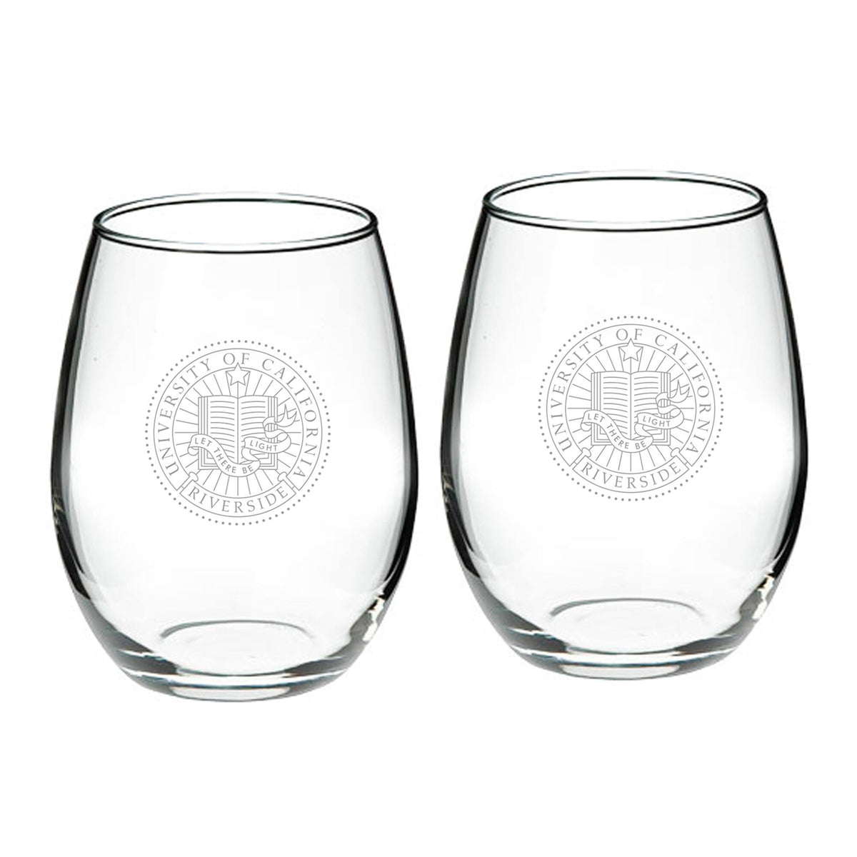 Jardine - UC Riverside Highlanders 21oz. 2-Piece Stemless Wine Glass Set - Multicolor
