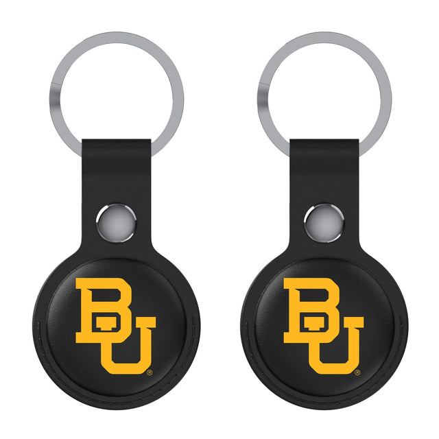 Front. Keyscaper - Baylor Bears Black Leatherette AirTag Holder 2-Pack - No Size - Black.