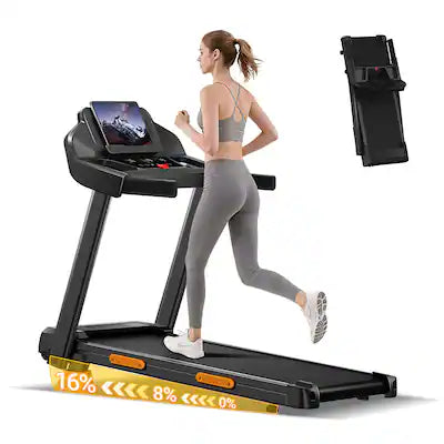 ROBORE - SF20 Portable Folding Treadmill for Home Office, 16% Incline, 7.5MPH 3.0HP Quiet Motor, 400 LBS, LED Display