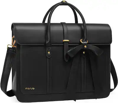 mosiso - Laptop Bag for Women 17-17.3 inch PU Leather Laptop Shoulder Bags Convertible Backpack Casual Handbag Work Computer Bag