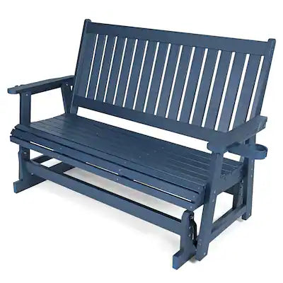 Fortune Candy - HIPS Patio Glider with Cup Holders, Sturdy & Durablel, All-Weather Resistant, for Outdoor, Porch, Patio（3-Seater）