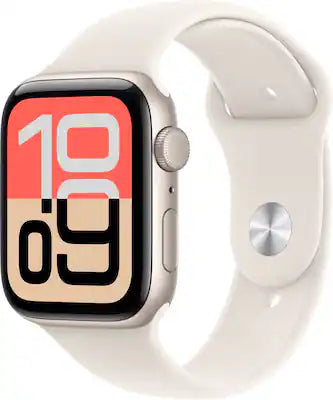 Apple - Watch SE 3 (GPS) 44mm Starlight Aluminum Case with Starlight Sport Band - M/L