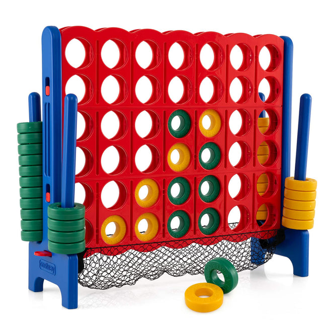 Front. Costway - Costway 4-to-Score Giant Game Set 4-in-a-Row Connect Game with Net Storage Mesh Pocket for Kids & Adult - Muticolor.
