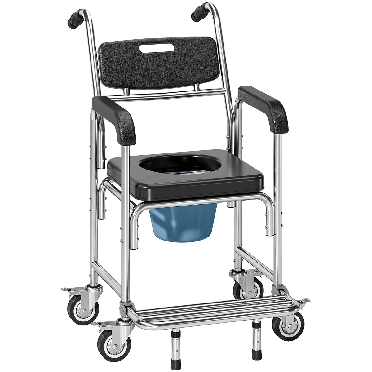 Homcom - Shower Commode Wheelchair - Black