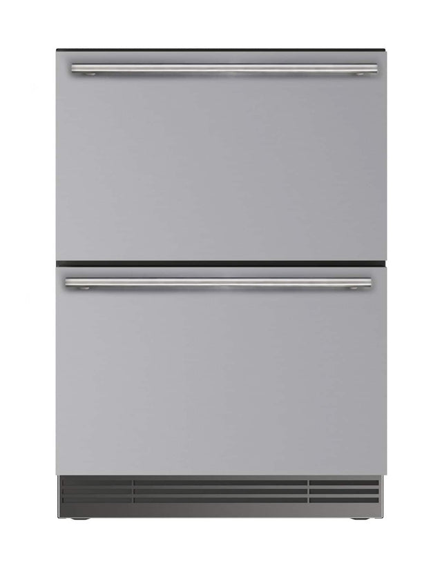 Front. U-Line - U-Line 24"W. 5.1 Cu.Ft. Built-In Stainless Steel Compact Refrigerated Drawers - Stainless Steel.