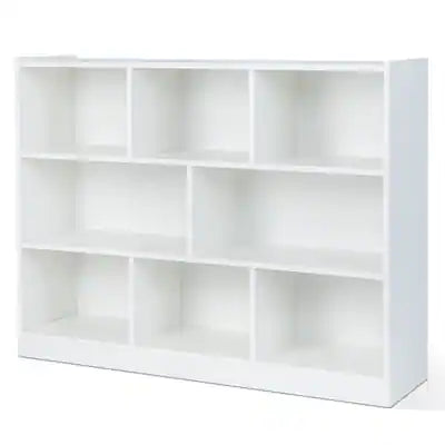 Costway - 3-tier Open Bookcase 8-Cube Floor Standing Storage Shelves Display Cabinet