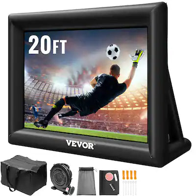 VEVOR - Inflatable Movie Screen 20FT Inflatable Projector Screen for outside with 350W Air Blower Inflatable Screen