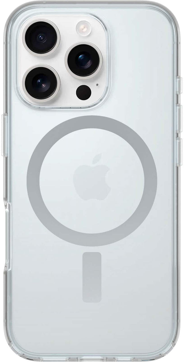 Front. OtterBox - Symmetry Series Hard Shell for MagSafe for Apple iPhone 16 Pro - Clear.