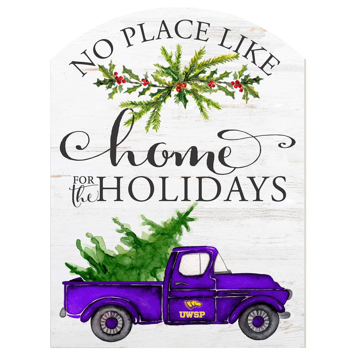 Jardine - Wisconsin-Stevens Point Pointers 16'' x 22'' Holiday Marquee Sign - White