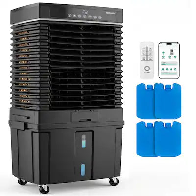 SereneLife - 3200 CFM Wi-Fi Evaporative Air Cooler with 50L Tank, Remote & 60° Oscillation