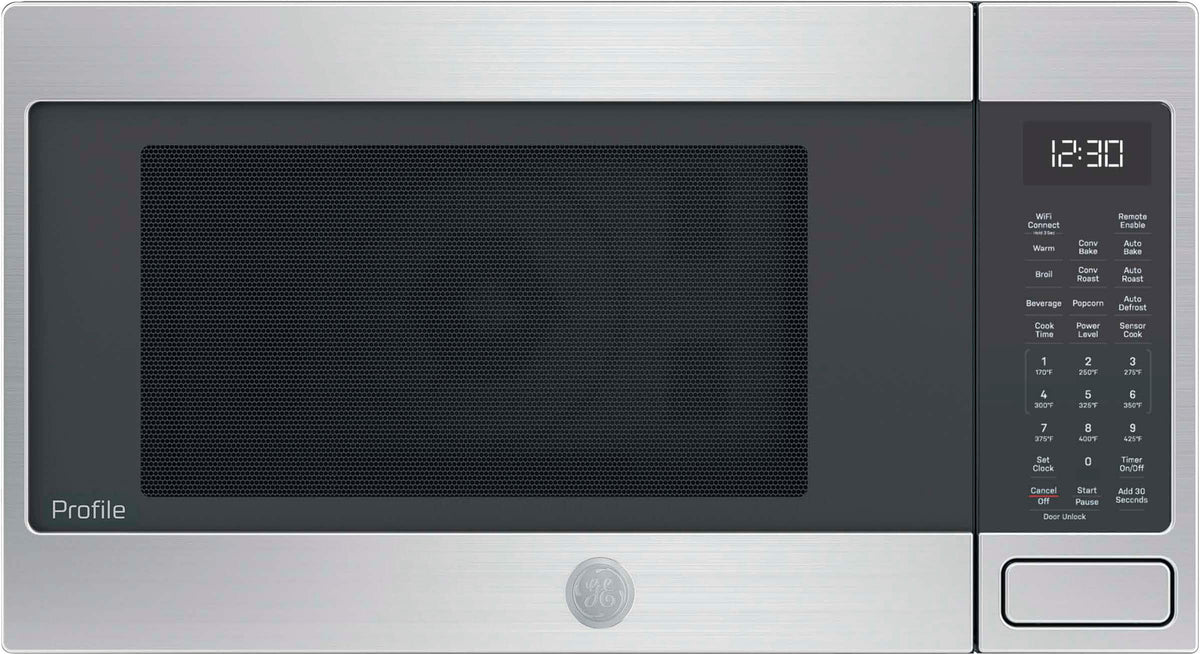 GE Profile - 1.5 Cu.Ft. Convection Countertop Microwave with Sensor Cooking and Scan to Cook Technology - Stainless Steel
