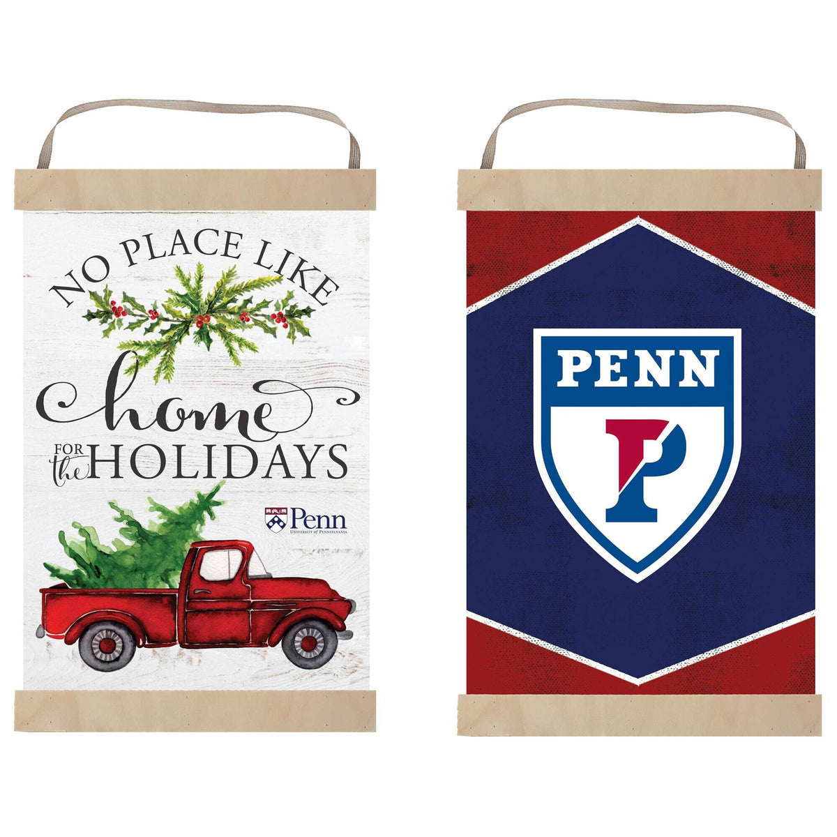 Jardine - Pennsylvania Quakers 12" x 20" Reversible Banner Sign - White