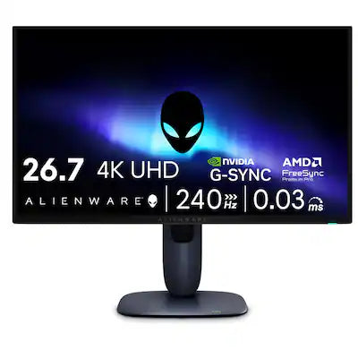 Alienware - AW2725Q 26.7" QD-OLED 4K UHD 240Hz 0.03-ms FreeSync Premium Pro G-SYNC Gaming Monitor with HDR (HDMI, DisplayPort, USB)