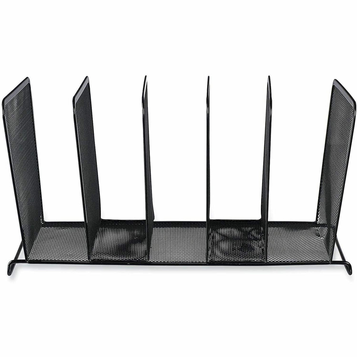 Universal - Desktop File Sorter 5 Compartment 7.50" x 14.63" x 8.13" Metal Wire Metal Mesh - Black
