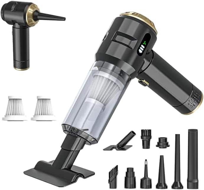 Core Tech - 23000Pa Cordless Handheld Vacuum Cleaner with 4-in-1 Suction, Blowing, Inflation and Compression - Black