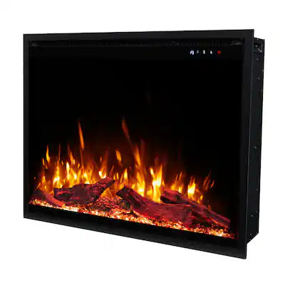 Touchstone Home Products - 33 in. Wall Mounted Recessed Fireplug Pro Electric Fireplace Insert 1500W