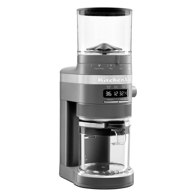 Front. KitchenAid - Burr Coffee Grinder - Matte Charcoal Grey.