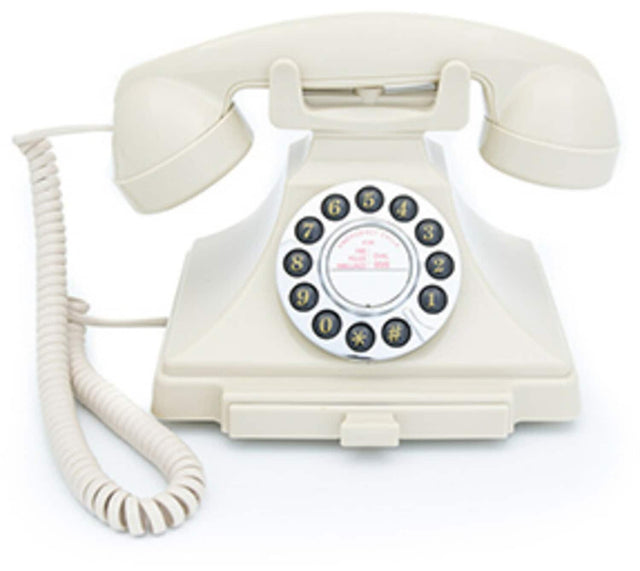 Front. PopMarket - GPO Retro GPOCARRPBIV Carrington Push Button Telephone - Ivory   - EQUIPMENT - White.