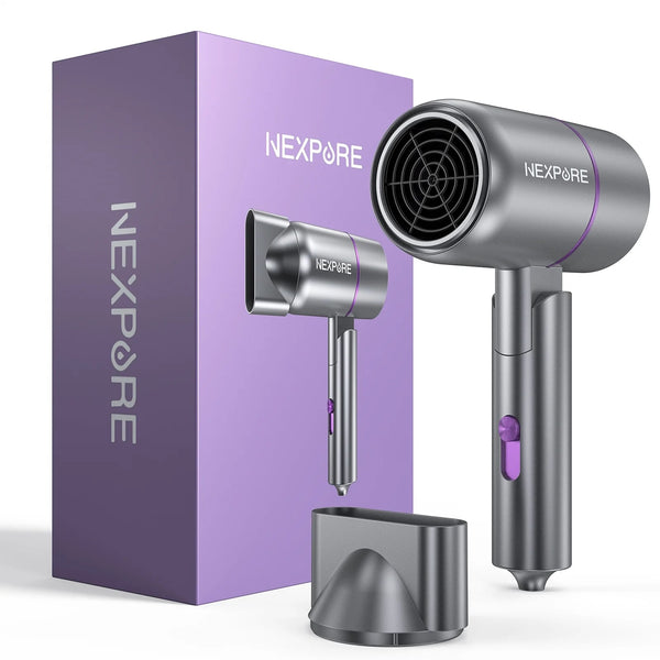 NEXPURE - 1300W Ionic Hair Dryer Blow Dryer with Nozzle Lightweight Quiet Fast Dry Home Salon Travel
