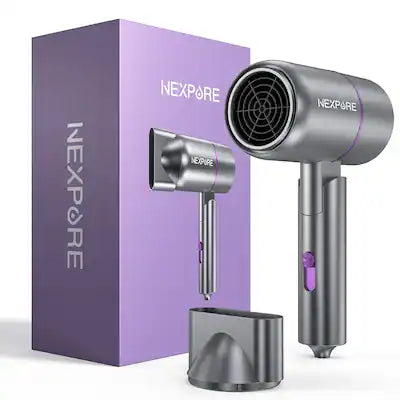 NEXPURE - 1300W Ionic Hair Dryer Blow Dryer with Nozzle Lightweight Quiet Fast Dry Home Salon Travel
