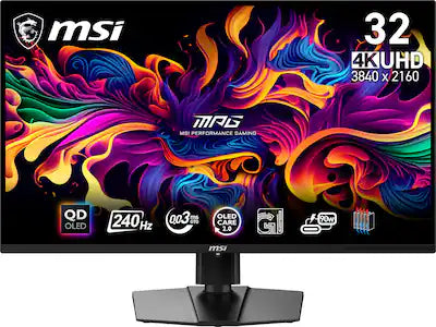 MSI - MPG 321URX QD-OLED 32" UHD OLED 240Hz 0.03ms Gaming Monitor with G-SYNC and TB 400 (HDMI, DisplayPort, USB-C)