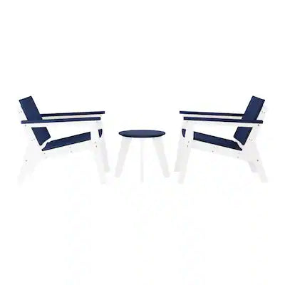 WestinTrends - Pacifica 3-Piece Outdoor HDPE Conversation Set with Deep Seating Chairs and Round Side Table
