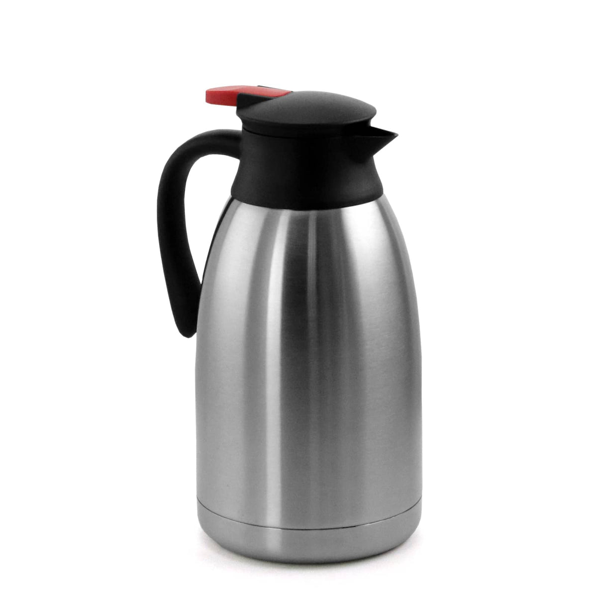 MegaChef - 2.11 Quart Stainless Steel Thermal Beverage Carafe for Coffee and Tea - Silver and Black
