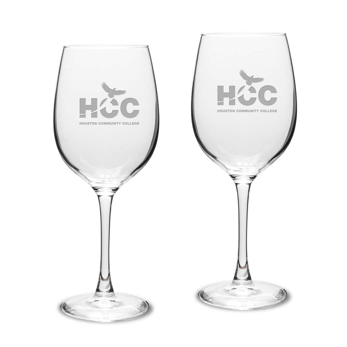 Jardine - Houston Community College Two-Piece 16oz. Traditional White Wine Glass Set - Multicolor