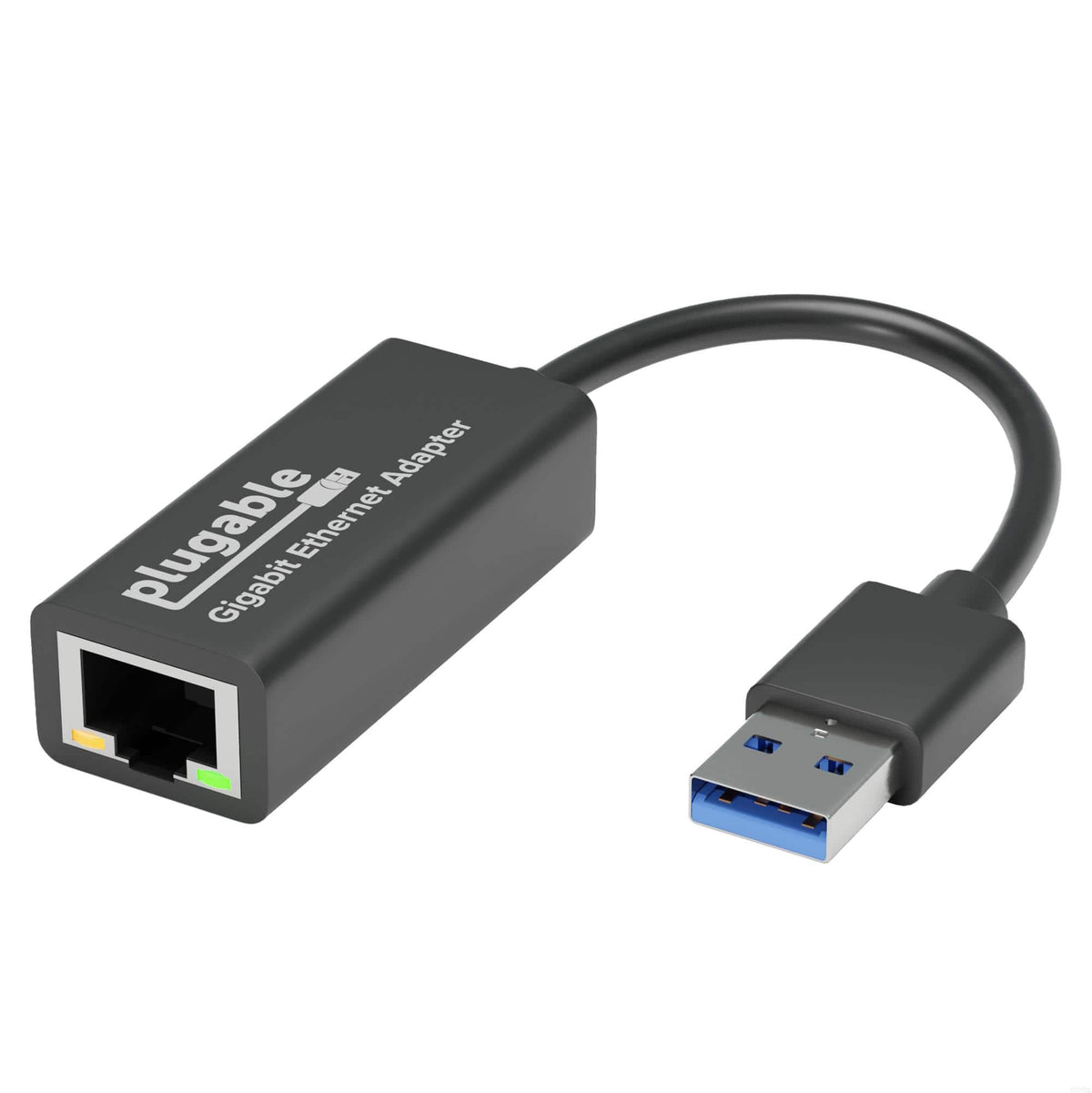 Plugable - USB 3.0 to 10/100/1000 Gigabit Ethernet LAN Network Adapter - Black