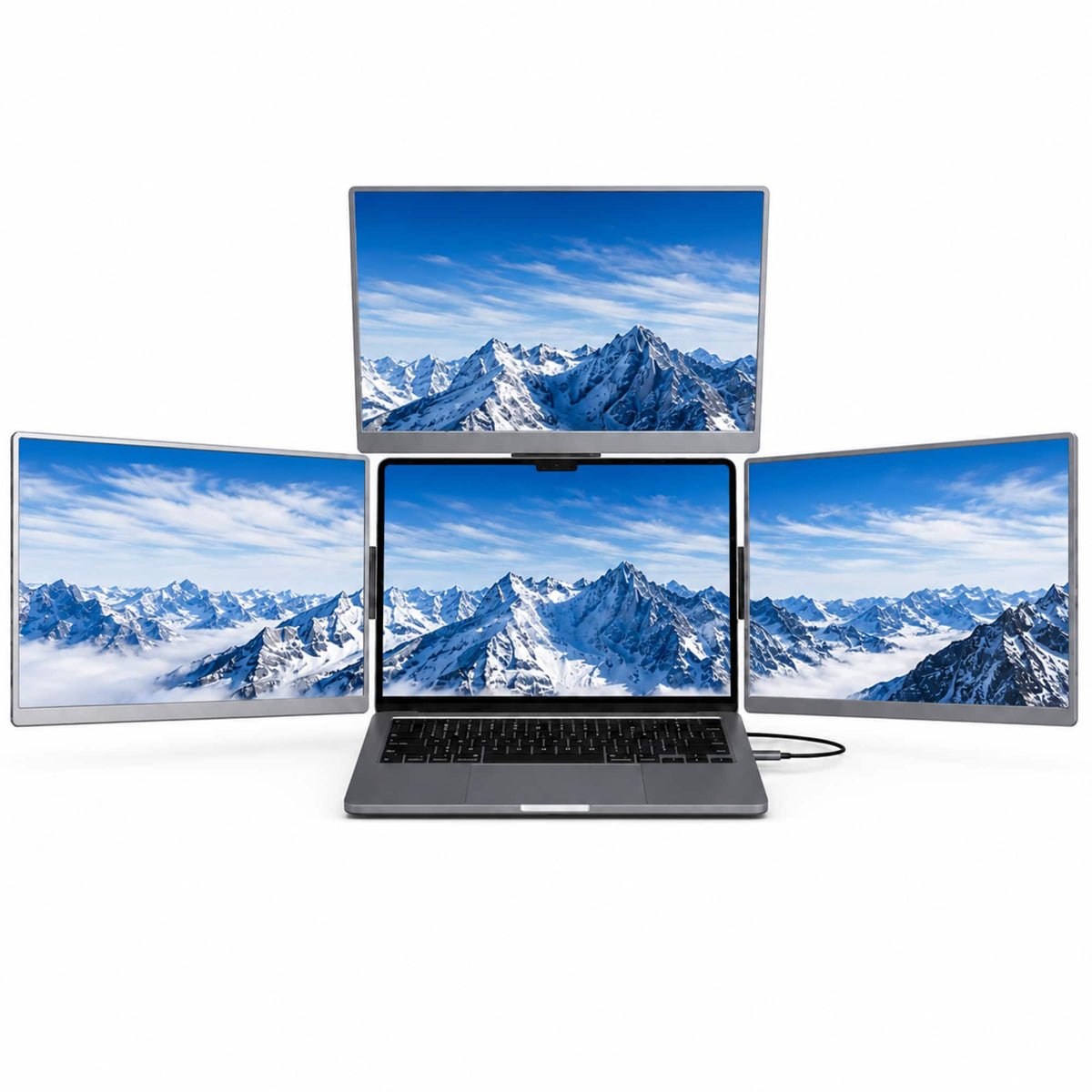 INVZI - MagHub Quad 16″ Laptop Screen Extender – Portable Triple Monitor