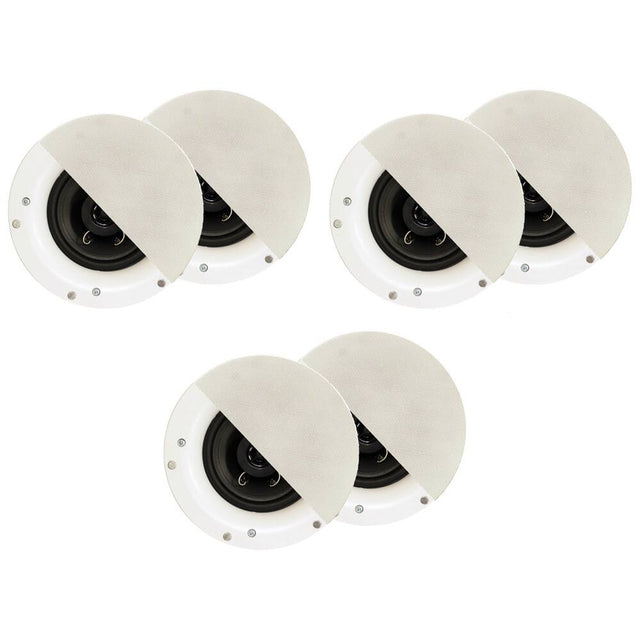 Front. Acoustic Audio by Goldwood - R192 Frameless in Ceiling/in Wall Speaker 3 Pair Pack 2 Way Home Theater Surround Speakers - Paintable White.