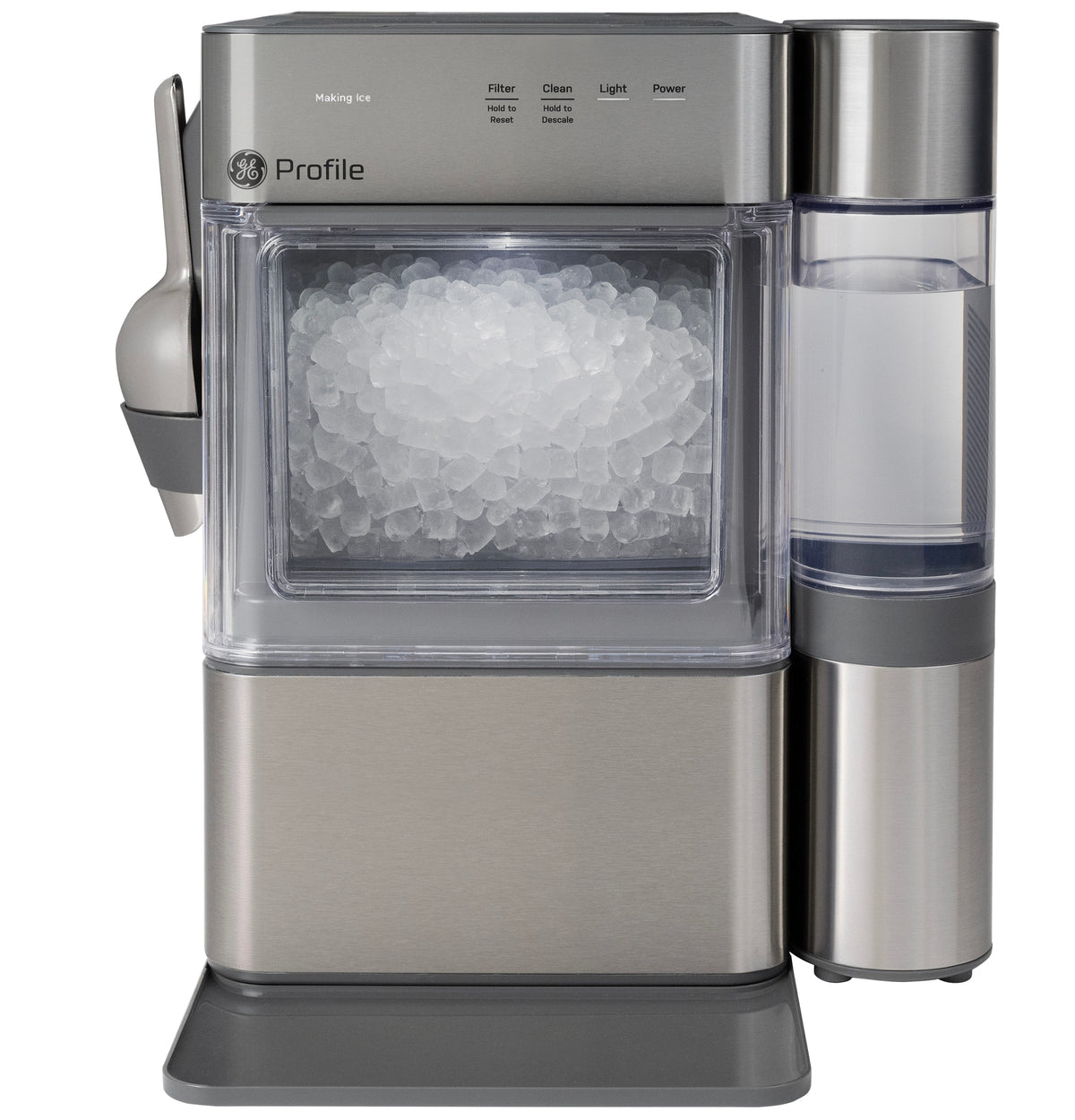 GE Profile - Opal Mini Pro+ Countertop Nugget Ice Maker with Side Tank, 36 lb Daily Ice Production - Stainless Steel